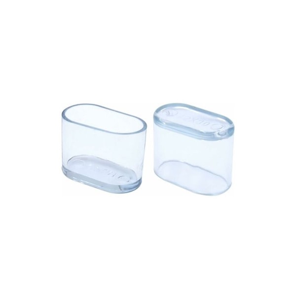 20 st Transparenta Mjuka PVC Ovalformade Stolsbensöverdrag för Stols- och Bordben 15 x 30 mm