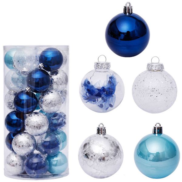 30 st 6cm/2.36” Julgranskulor Julgranspynt Krosssäkra Plast Julgransdekorationer Julgranskulor Hängande Smycken Fest