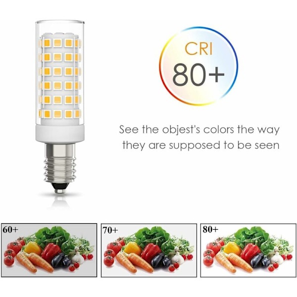 6-pak E14 LED Pære 9W Halogenækvivalent 75W, Varmt Hvidt 3000K Ikke-Dæmpbar 360° Strålevinkel til Køkkenhætte Køkken Sengelampe