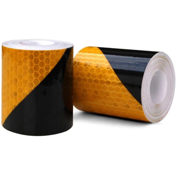 Reflective Tape, 2pcs 3m 50mm Prismatic Waterproof Inclined Shape Safety Warning Tape Roll Self-Adhesive Vinyl Safety Adhesive Tape