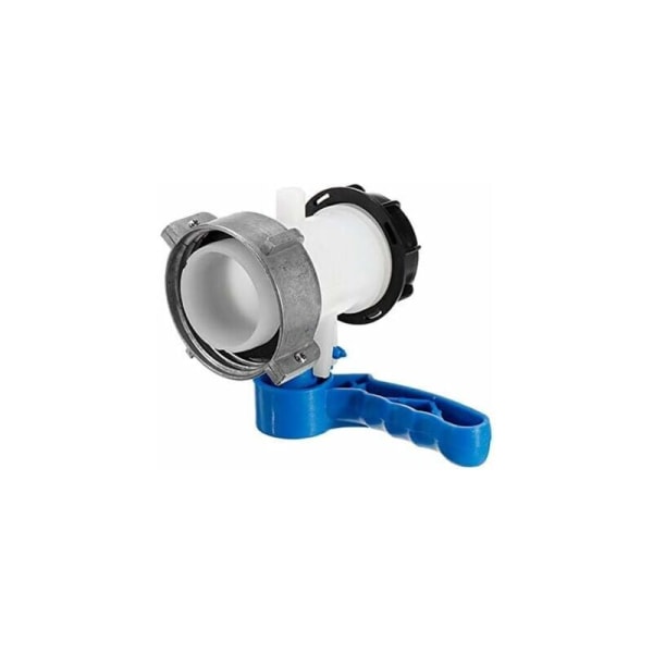 Reserve sommerfuglventil for IBC-tank opptil 1000 L eller sisterne, med adapter for DN50 flens (75 mm, aluminium), Sunny