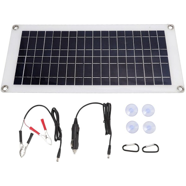 Solcellepanel 10W Vandtæt Solcellepanel og Tynde Fleksible Solpaneler med 2 USB-Udgang til Bil Hjem Båd