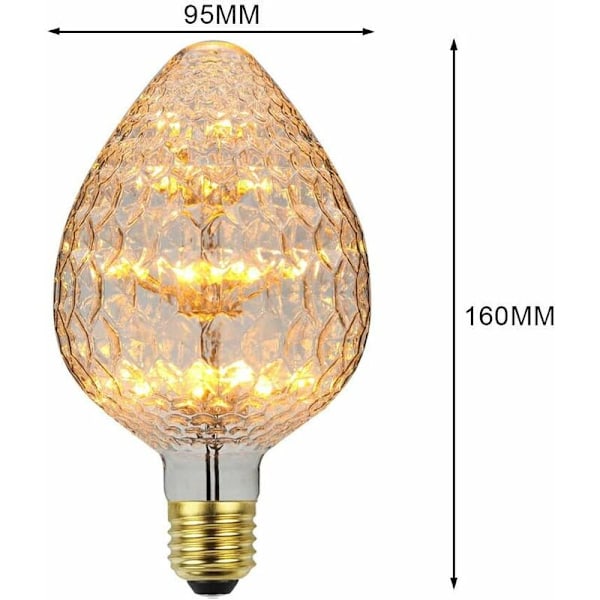 Vintage LED-lamppu 2300K Tähtivalo Dekoratiivinen Lamppu Ilotulitus Lämmin Valo E27 220/240 V, Lasinen, E27, 3.00W 230.00V