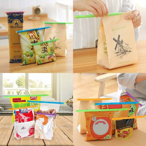 21PCS Klämma Stängningspåse Klämmor Återanvändbara Matförslutningsklämmor för Förslutning av Matpåsar, Kök, Hem
