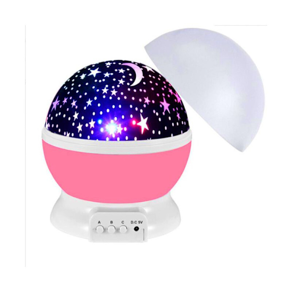 Natlampe Stjernehimmel Projektor til Børn, Babylys 360° Rotation LED Stjernelys Projektor Baby med 8 Farverige Natlysstjerner, Perfekt Gave til