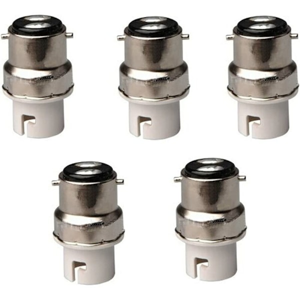 Set med 5 B22 till B15 / BA15D / B15D eller LED-lampadaptrar