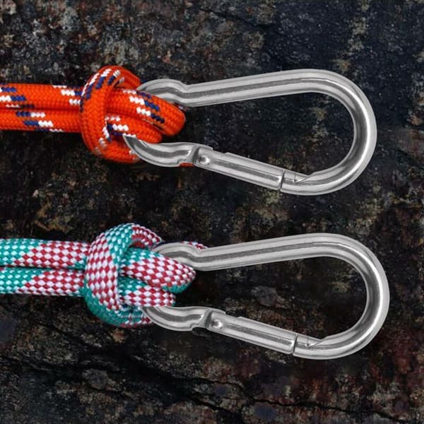 Rostfritt stål fjäder spänne karbinhake stark säkerhetsspänne vajer snabbhängande säkerhetskrok