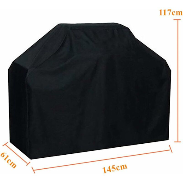 Set med 1, grillöverdrag i kol, vattentätt överdrag för utomhusgrill, rund grill, svart, (70 x 70 cm)
