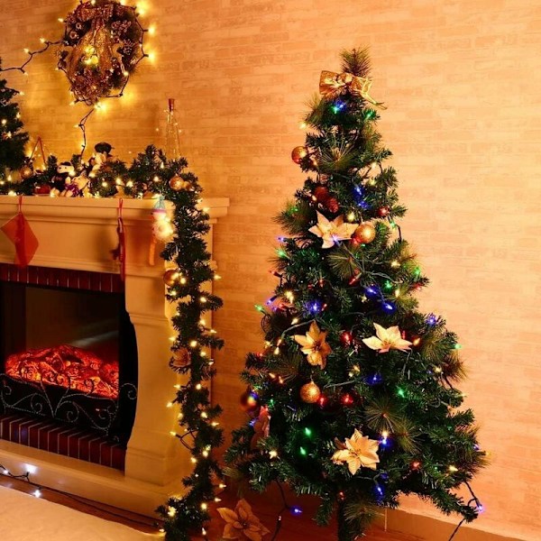 Julelys - 51 stk. Klare LED Grønne Trådløse Mini Lys Batteridrevne Lyslenker med Timer for Juletre Krans Fest Bryllup Hjem
