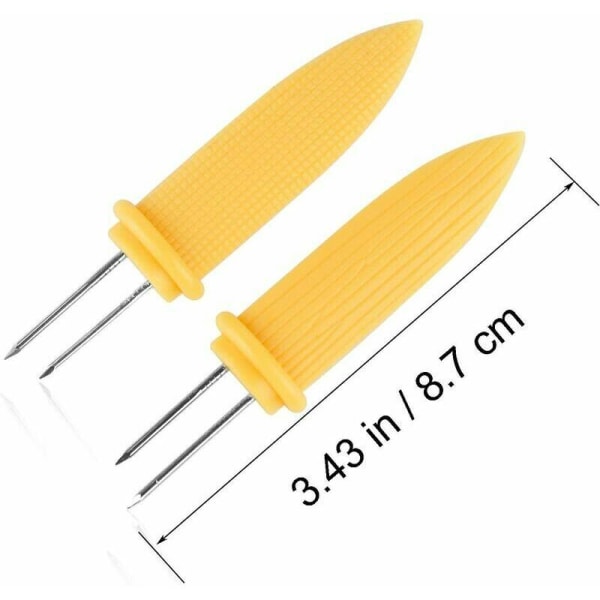 30 stk rustfrie stålholdere for Pi de Mas Mas på COB-spyd Grillspyd for hjemmekjøkken og grill, 8,7 cm, gul