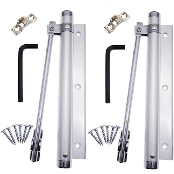 Dørlukker i Aluminium, Justerbar Automatisk Lukkeanordning, Nem at Installere, 45kg (2 stk)