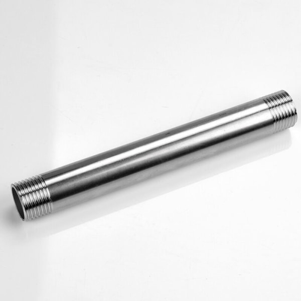 Nippel - Rustfrit stålrør og rørfittings SS304 150mm BSP 1/2\" Han X Han gevindrørfittings (1 stk.) (Størrelse: 1/2\"BSP)