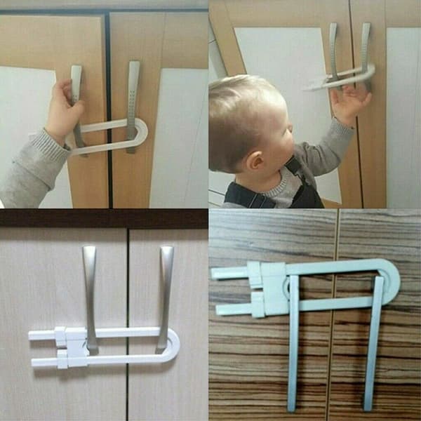 8 st/set U-formade lås Barnsäkerhetsskåp Barnsäkerhetsskåp Köksdörr