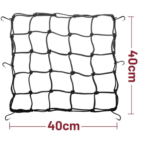 Elastisk net til bagagebærer 40x40 cm (sæt af 2)