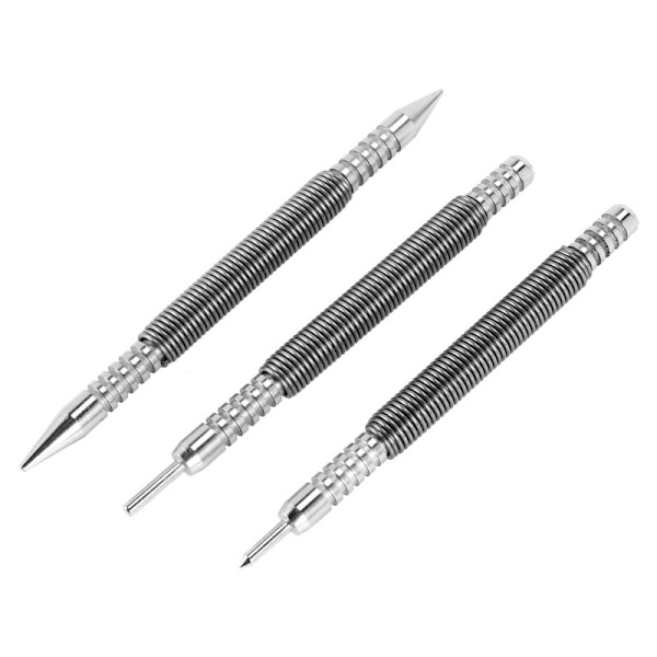 3-pak hængselsstift og studs center punch værktøj fjederbelastet dør studs 1/32 tommer 1/16 tommer dobbelt hoved, 1/8 tommer