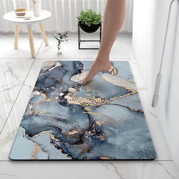 Halkskyddad badrumsmatta, absorberande golvmatta 40 x 60 cm Mjuk och bekväm duschmatta, kiselgur badrumsmatta för badkar, kök, vardagsrum och badrum