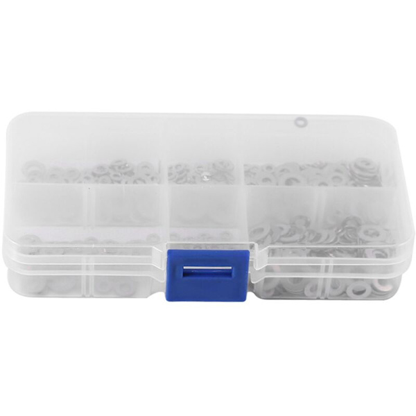 500 st/set rostfria platta brickor tätningsbricka sortiment kit M1.6 M2 M2.5 M3 M5