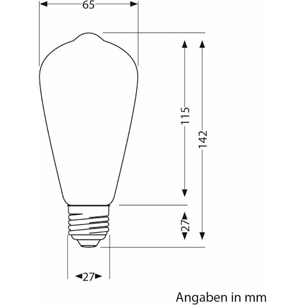 LED-pære E27, ST64, ekstra varm hvit (2700K), 4W, 489lm, gullfarget - DENUOTOP