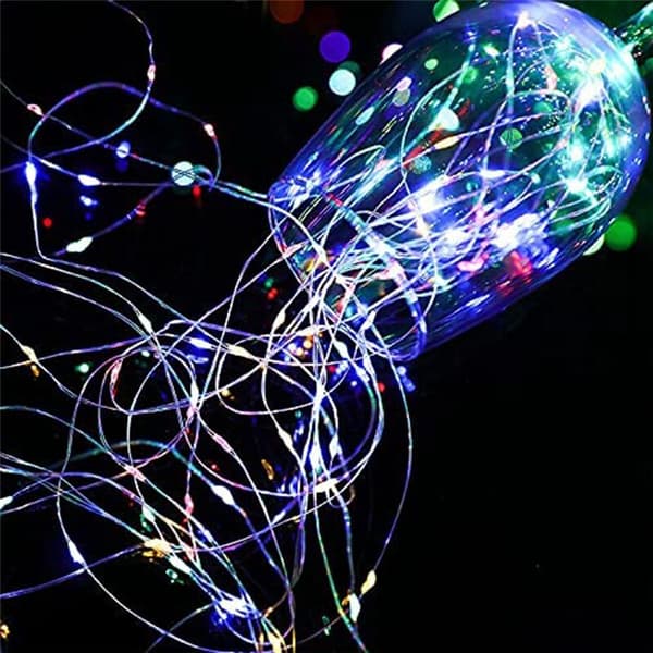 LED Solar String Lights Utendørs Solar String Lights, 12M 120LED Kobber String Lights, Pakke med 2 Vanntett Fargerik