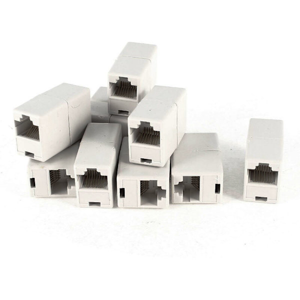 10 kpl Dual Harmaa Valkoinen RJ45 Modulaarinen Verkkoliitin Sovitin Liitin
