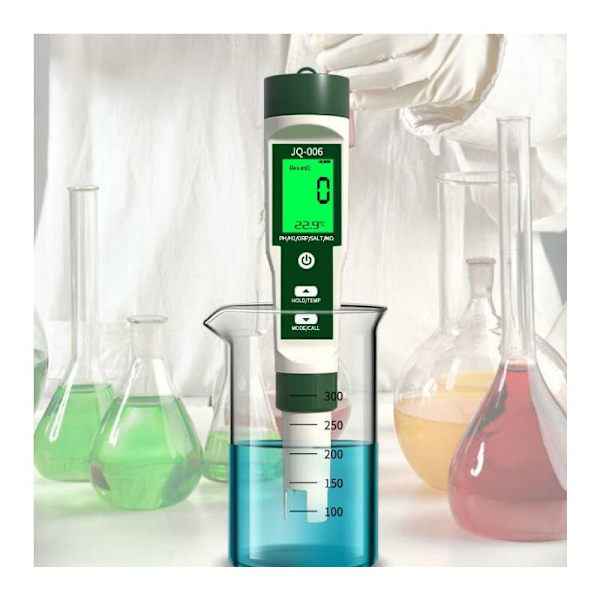 Elektronisk PH-tester, 10 i 1 Swimmingpool Vandtester med Baggrundsbelysning, PH/TDS/S.G/EC/ORP/H2/Salinitet/Temperatur/Frugtbarhed af næringsopløsning/㏁