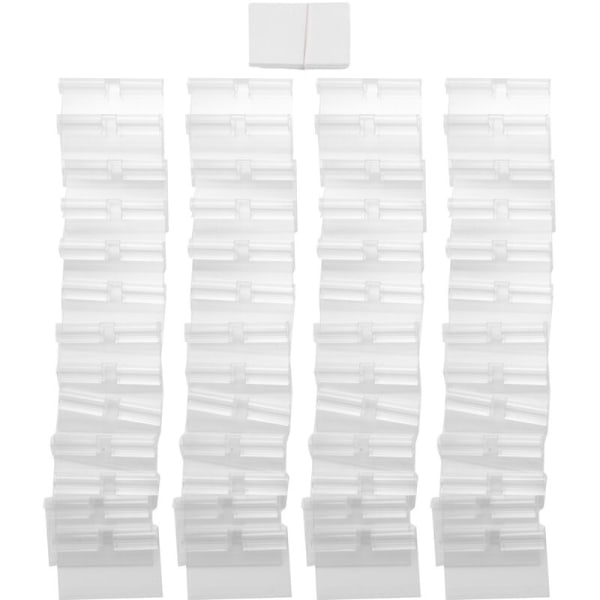 50 stk gjennomsiktig plast etikettholder prislapp, flyttbar etikettholder med hylleklips for oppbevaringsbeholdere handlekurvetiketter