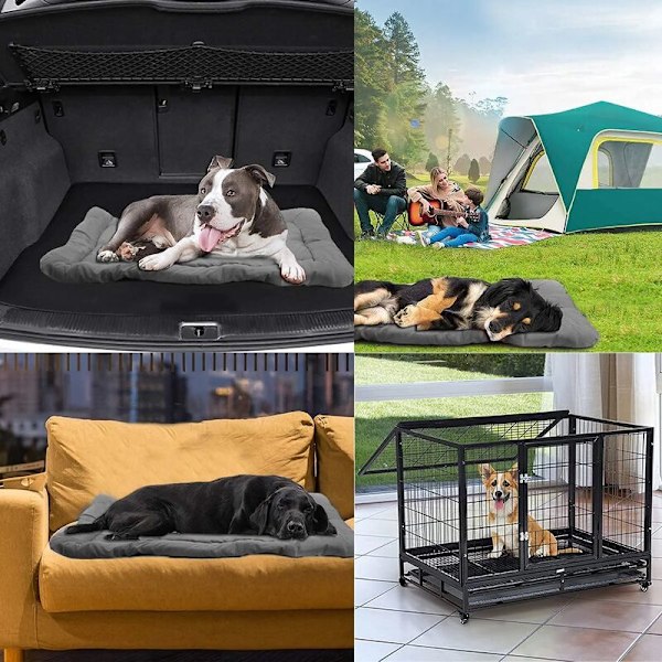 Vandafvisende og sammenklappelig hundebed, nem at rengøre, holdbar Oxford-stof hundemåtte, velegnet til sofaer, kasser osv. Velegnet til udendørs brug, 90x60 cm (B