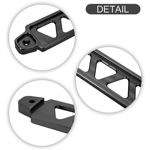 Aluminium Bilbatteri Tie Down Bracket Tillbehör Lås, Svart