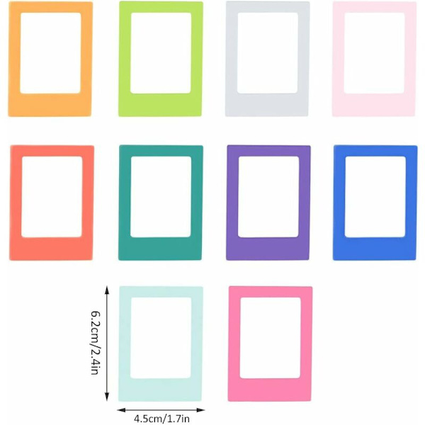 Magnetiske fotorammer, miniforammer, 10 stk. fargerike 3 tommers skiftbare kombinasjonskreative minipolaroid DIY-fotorammer-