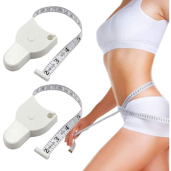 2 stycken 150 cm utdragbara måttband, vitt mjukt måttband, syband, kroppsmåttband, för sömnad och mätning, midja, höfter, bål