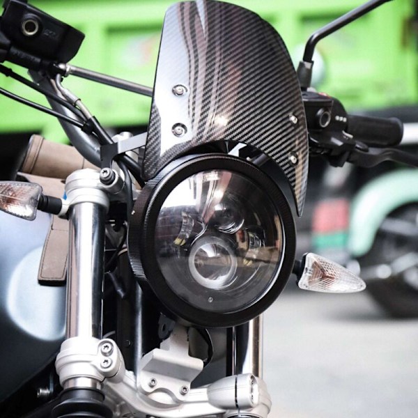 Motorcykel 7 Tommer Burst Forlygte Trim Ring Dæksel CNC Aluminium Speedometer Måler til R Nine T B