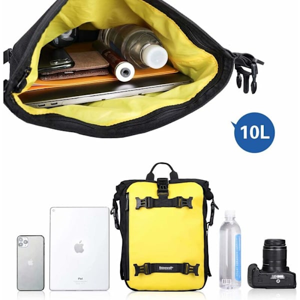 Multifunktionel motorcykel taske motorcykel bagage 10L motorcykel sadeltasker tasker bagageholder hale taske gul-