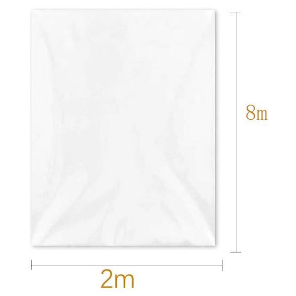 Växthusöverdrag, Transparent Plastöverdrag, Tunnelväxthusöverdrag 2m x 8m, Extra Tjockt Klart Polyetenfilm Trädgård Odla Polytunnelöverdrag för V