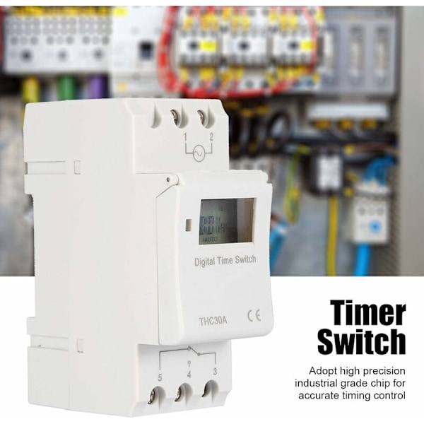 Digital Timer Programmerbar Elektronisk Afbryder LCD Digital Elektronisk Timer THC 30A 220V-