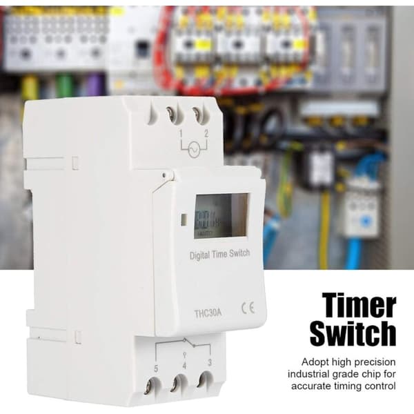 Digital Timer Programmerbar Elektronisk Bryter LCD Digital Elektronisk Timer THC 30A 220V-