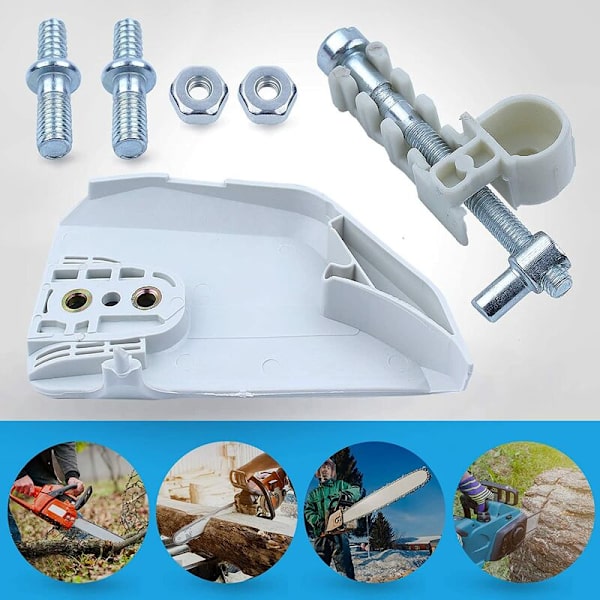 Ketjunkiristin ja rattaan suojus STIHL moottorisahoille MS170 MS180 017 018 MS210 MS230 MS250 021 023 025, ADEFOL Ketjun suojus + Kiristin + Pultti ja