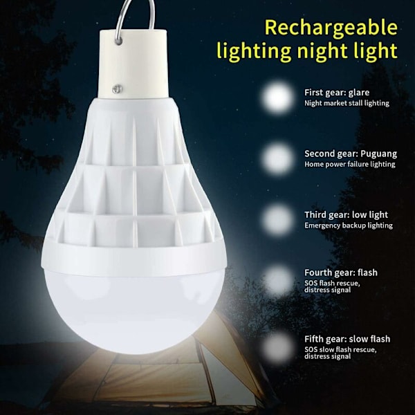 Solcellsdriven LED-lampa, 12W Uppladdbar Solcellslampa med Fjärrkontroll för Utomhus, Vandring, Camping, Fiske Tält - Fei Yu