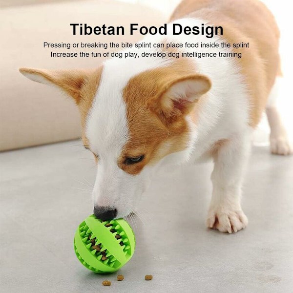 2 Hund Leksak BollarㄛHund Gummi Tugga Boll Rengör Tänder Giftfri Bite Resistent LeksakㄛInteraktiv IQ Pussel Träning Leksak Boll för Liten Medelstor Hund