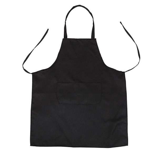 10X Unisex Svart Köksförkläde Medium Storlek