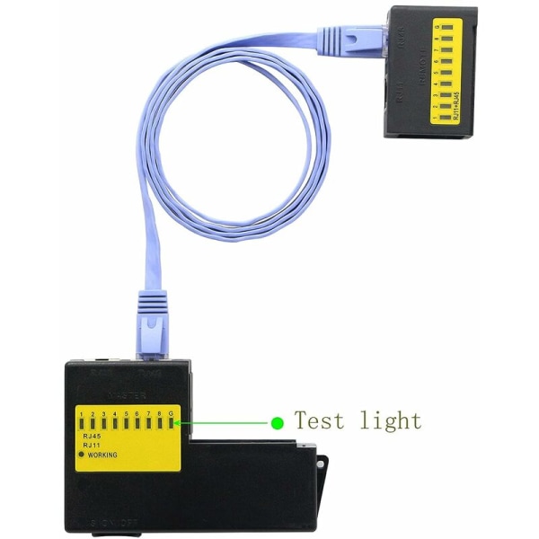 RJ45 RJ11 RJ12 UTP LAN Nätverkskabel Testare Nätverksverktyg, Batteri ingår ej, Svart