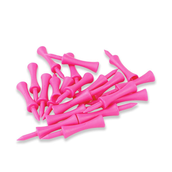 Plast Golf Tee Pakke med 100 Rosa 57mm