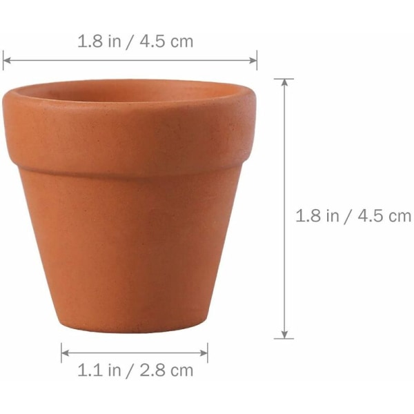 10 stk. Små Mini Terrakotta Potte Ler Keramiske Pottemager Plante Kaktus Sukkulente Blomsterpotter Planteskole Potter (2,8 × 2,8 × 4,5 cm) -