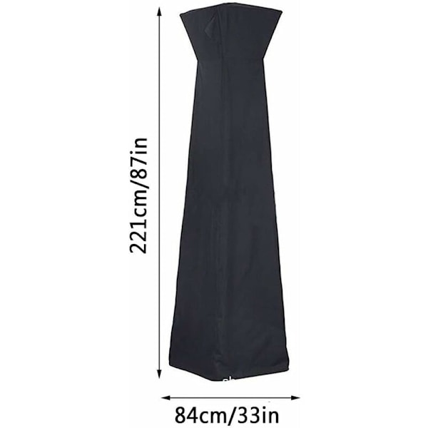 Pyramid-muotoinen lämmitetty terassivarjon suojus, 210D Oxford-kangasta, vetoketjullinen, 84x221cm, beige ja ruskea
