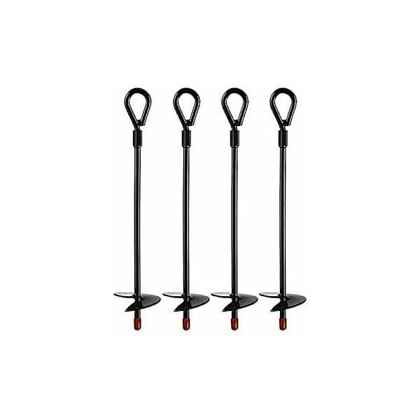 Bakkeankere, Heavy Duty Bakkeankere for 5 Tommers Bor, Bakkeankersett for Telt, Markiser, Ly, Trampoliner og Gynger (4 stk)