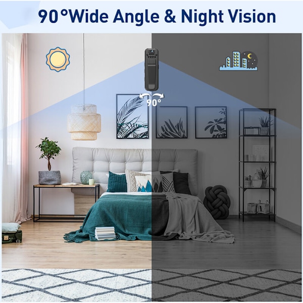 Mini Lomme Videooptager 1080P HD Video Loop Optagelse Nattesyn Kamera Mikro Spy Cam