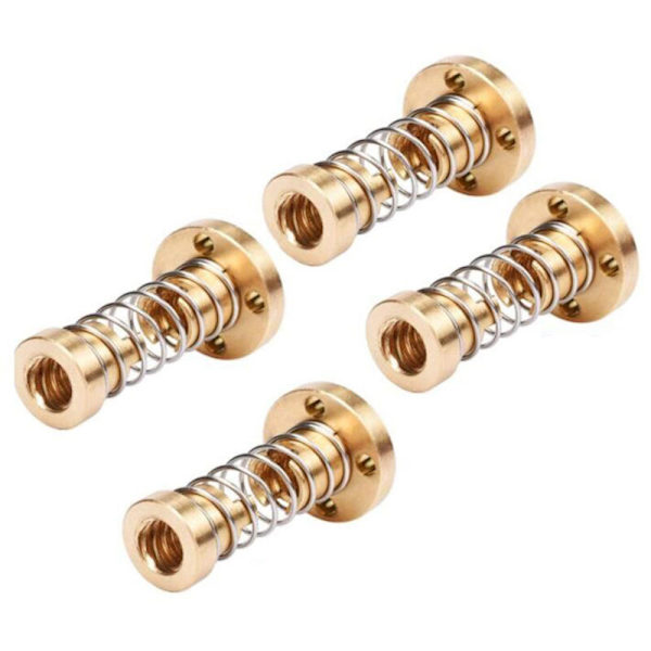 T8 Anti-Fjädermutter Stigning 2mm, Mm Elimineringsutrymme för 8 Trådad Stångskruv (4-pack)