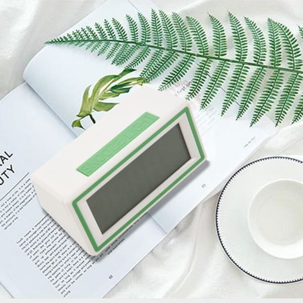 Smart digital LED-väckarklocka med termometer Snooze Kalender Ny Grön