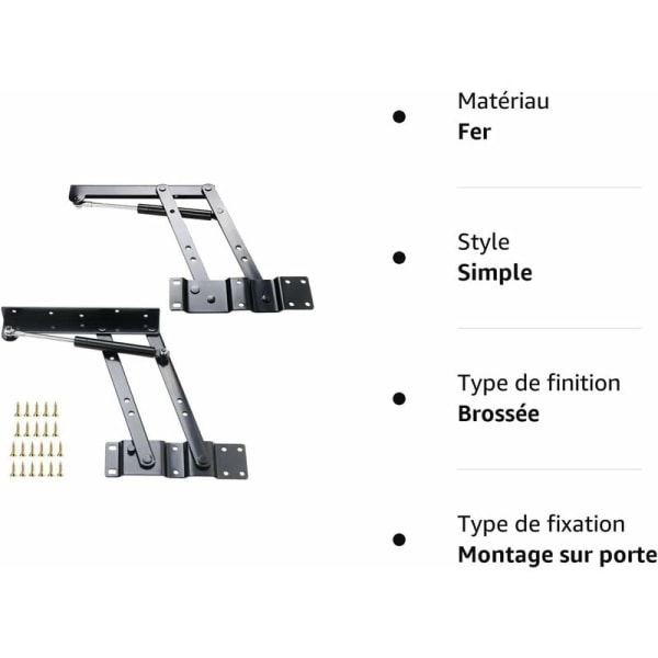 2 stk Løft opp salongbord hengsel, Heavy Duty Løft opp salongbord mekanisme, Løft opp fjær hengsel for salongbord