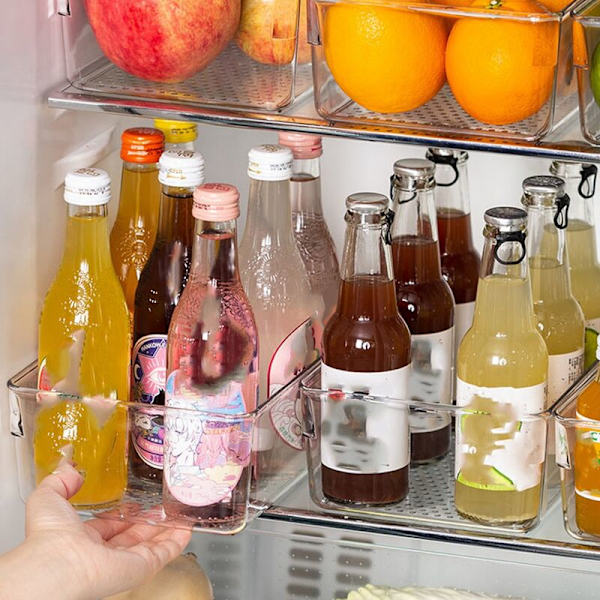 2 stk serie kjøleskap skrivebord gjennomsiktig oppbevaringsboks frukt og grønnsak drikke oppbevaringsboks kosmetisk etterbehandling