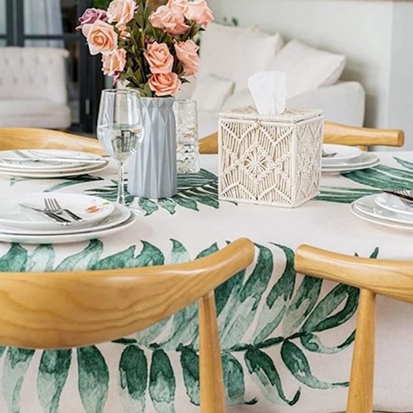 Servetthållare Boho Decor Kvadratisk Pappershållare med Pärlögla Makramé Servett Organizer Dekor